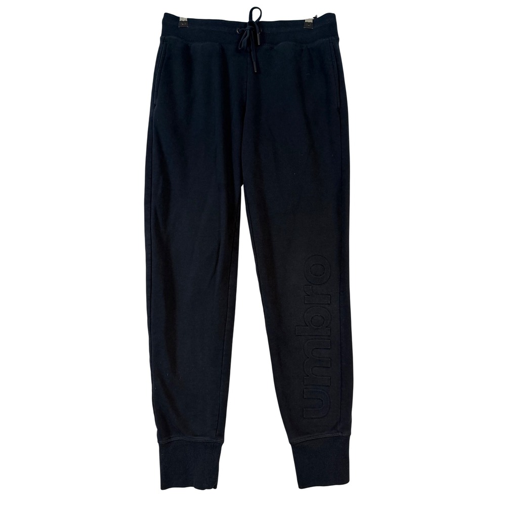 Umbro Mens Black Tonal Embossed Logo Joggers Sweatpants •S• Soccer Training Gym